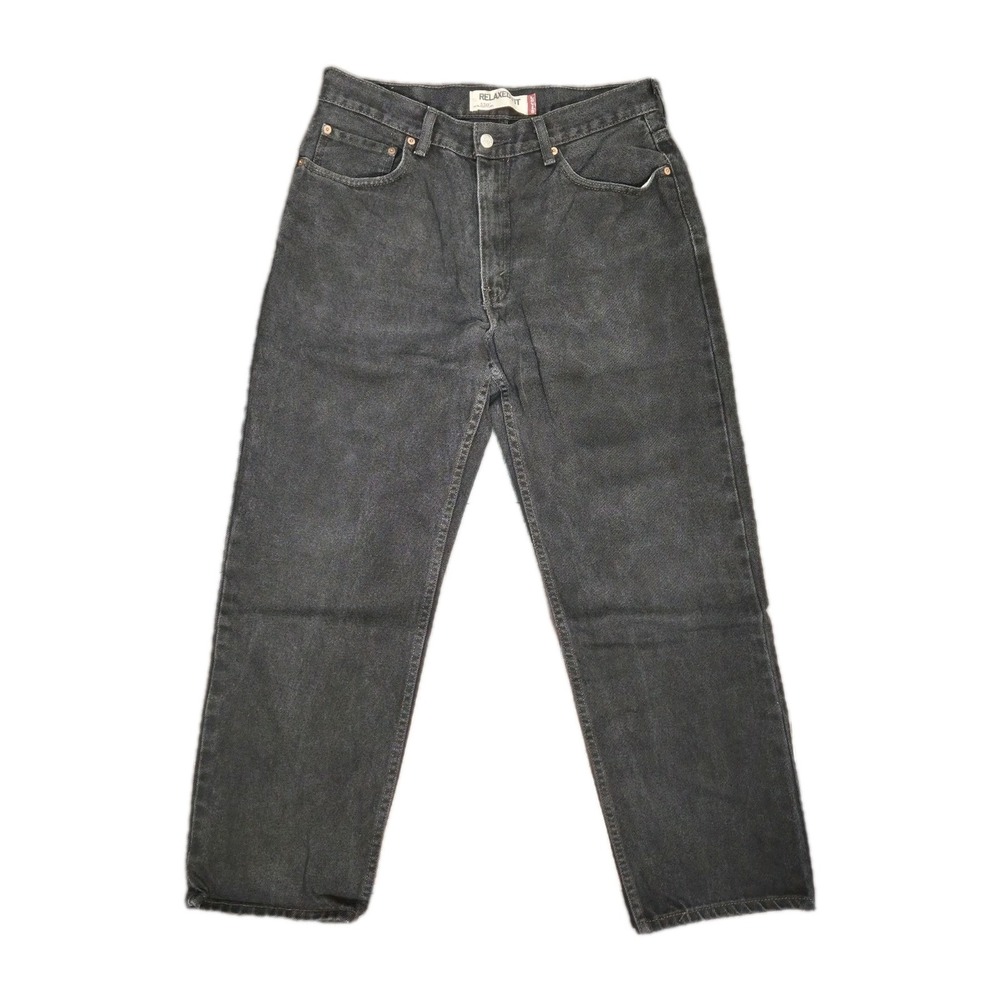 VTG Y2K Levi's 550 Zip Fly Black Denim Jeans Men's Size 34x30 Black Batwing